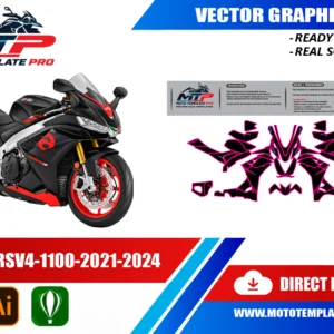 Aprilia RSV4 1100 2021-2024 vector template - real-scale 1:1 bodywork layout for decal kits and wraps