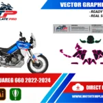 Template vectoriel Aprilia Tuareg 660 2022-2024 - plan de carrosserie à l’échelle réelle 1:1 pour kits déco et covering