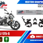 Template vectoriel Benelli 125S - plan de carrosserie à l’échelle réelle 1:1 pour kits déco et covering