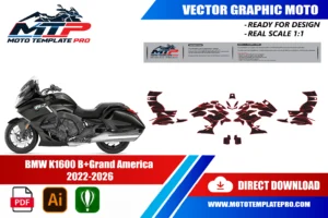 Vérification des pièces du template BMW K1600 B 2022-2026 avant impression