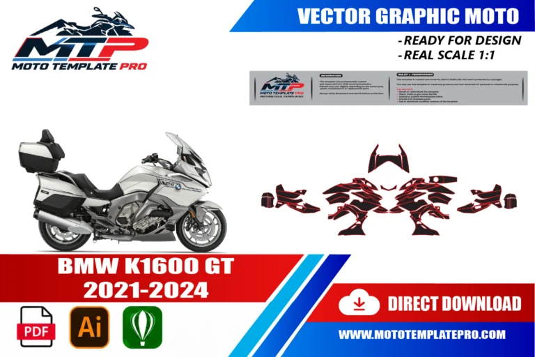 BMW K1600 GTL panel outlines for decal and wrap design