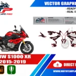 Template vectoriel BMW S1000XR 2015-2019 - plan de carrosserie à l’échelle réelle 1:1 pour kits déco et covering