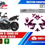 BMW S1000XR 2020-2023 vector template - real-scale 1:1 bodywork layout for decal kits and wraps