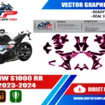BMW S1000RR 2023-2024 vector template - real-scale 1:1 bodywork layout for decal kits and wraps