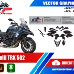 Template vectoriel Benelli TRK 502 - plan de carrosserie à l’échelle réelle 1:1 pour kits déco et covering
