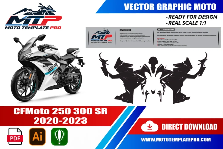 Contours des pièces du modèle CFMOTO 250SR 300SR pour la conception de stickers et de covering
