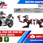 CFMOTO 450SR 450SS 2022-2025 vector template - real-scale 1:1 bodywork layout for decal kits and wraps