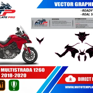 Ducati Multistrada 1260 2018-2020 vector template - real-scale 1:1 bodywork layout for decal kits and wraps