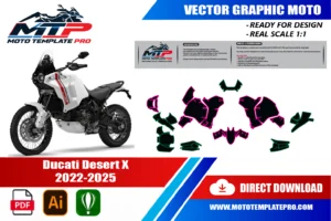 Vérification des pièces du template Ducati DesertX 2022-2025 avant impression
