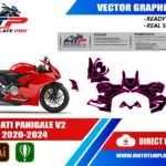 Template vectoriel Ducati Panigale V2 2020-2024 - plan de carrosserie à l’échelle réelle 1:1 pour kits déco et covering