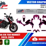 Template vectoriel Honda CB 750 Hornet 2023-2025 - plan de carrosserie à l’échelle réelle 1:1 pour kits déco et covering