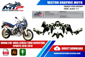 Honda CRF 1000L Africa Twin Adventure Sports 2018-2019 template panel check before printing