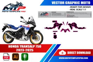 Honda Transalp 750 2023-2025 template panel check before printing