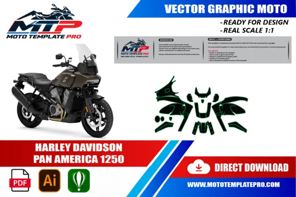 Template vectoriel Harley-Davidson Pan America 1250