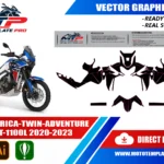 Template vectoriel Africa Twin Adventure Sports 2020-2023 - plan de carrosserie à l’échelle réelle 1:1 pour kits déco et covering