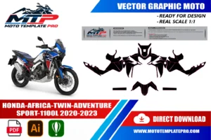 Vérification des pièces du template Honda Africa Twin Adventure Sports 2020-2023 avant impression