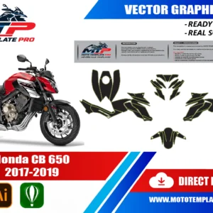 Honda CB650 2017-2019 vector template - real-scale 1:1 bodywork layout for decal kits and wraps