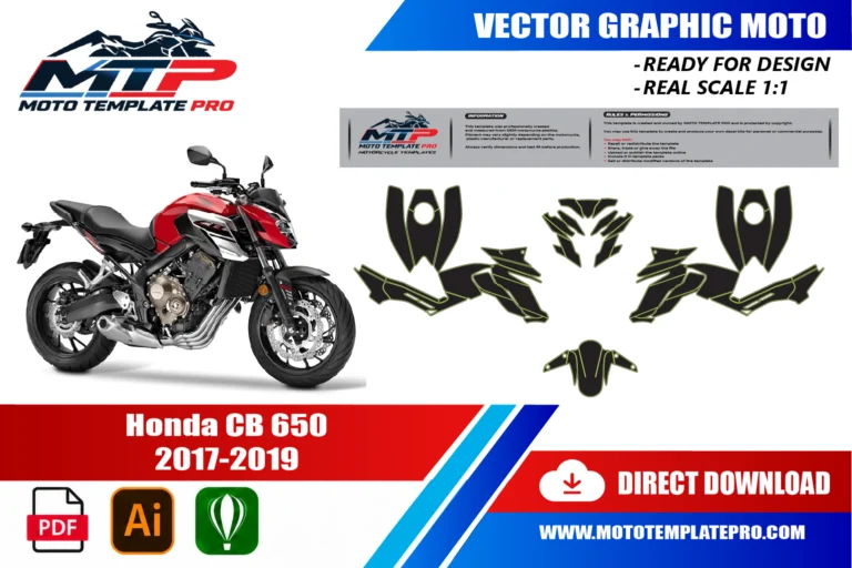 Honda CB650 2017-2019 panel outlines for decal and wrap design