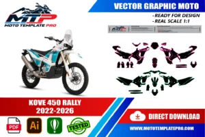 Vérification des pièces du template KOVE 450 RALLY 2022-2026 avant impression