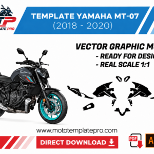 Template Yamaha MT-07 (2018-2019-2020) Vector - Image 1