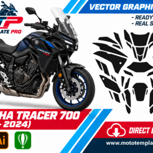 Yamaha Tracer 700 2020-2024 vector template - real-scale 1:1 bodywork layout for decal kits and wraps