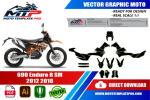 KTM 690 Enduro R SM 2012-2018 template panel check before printing