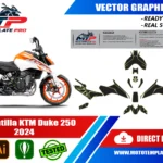 KTM Duke 250 2024 vector template - real-scale 1:1 bodywork layout for decal kits and wraps