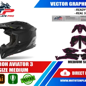 AIROH AVIATOR 3 - SIZE MEDIUM Vector Template - Image 1
