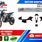 AM Thunder 70cc 110cc vector template - real-scale 1:1 bodywork layout for decal kits and wraps