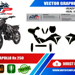 Apollo RX 250 vector template - real-scale 1:1 bodywork layout for decal kits and wraps