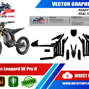 Arctic Leopard XE Pro R vector template - real-scale 1:1 bodywork layout for decal kits and wraps