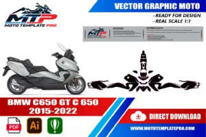 Vérification des pièces du template BMW C650GT 2015-2022 avant impression