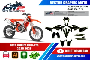 Vérification des pièces du template Beta Enduro RR X-Pro 2025-2026 avant impression