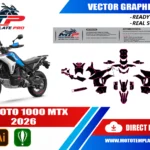 Template vectoriel CFMOTO 1000MTX 2026 - plan de carrosserie à l’échelle réelle 1:1 pour kits déco et covering