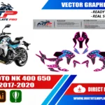 Template vectoriel CFMOTO 400NK 650NK 2017-2020 - plan de carrosserie à l’échelle réelle 1:1 pour kits déco et covering