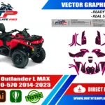 Can-Am Outlander L MAX 450-500-570 2014-2023 vector template - real-scale 1:1 bodywork layout for decal kits and wraps