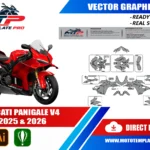 Template vectoriel Ducati Panigale V4 2025-2026 - plan de carrosserie à l’échelle réelle 1:1 pour kits déco et covering