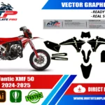 Fantic XMF 50 2024-2025 vector template - real-scale 1:1 bodywork layout for decal kits and wraps