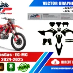 Template vectoriel GasGas EC-MC 2024-2025 - plan de carrosserie à l’échelle réelle 1:1 pour kits déco et covering