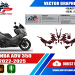 Template vectoriel Honda ADV 350 2022-2025 - plan de carrosserie à l’échelle réelle 1:1 pour kits déco et covering
