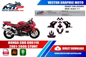Honda CBR 600 F4i 2001-2006 Stunt template panel check before printing