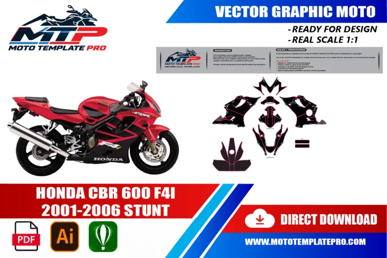 Honda CBR 600 F4i 2001-2006 Stunt panel outlines for decal and wrap design
