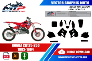 Honda CR125-250 1993-1994 template panel check before printing
