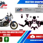 Template vectoriel Africa Twin Adventure Sports 2024-2025 - plan de carrosserie à l’échelle réelle 1:1 pour kits déco et covering