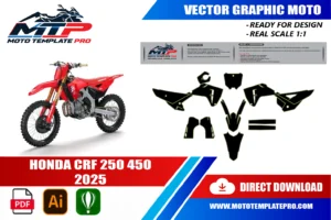 Vérification des pièces du template Honda CRF 250 450 2025 avant impression