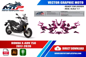 Vérification des pièces du template Honda X-ADV 750 2017-2020 avant impression