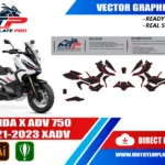 Honda X ADV 750 2021-2023 vector template - real-scale 1:1 bodywork layout for decal kits and wraps