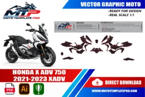 Vérification des pièces du template Honda X-ADV 750 2021-2023 avant impression