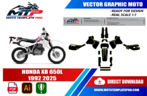 Honda XR 650L 1993-2025 template panel check before printing