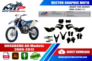 Vérification des pièces du template Husaberg All Models 2009-2012 avant impression